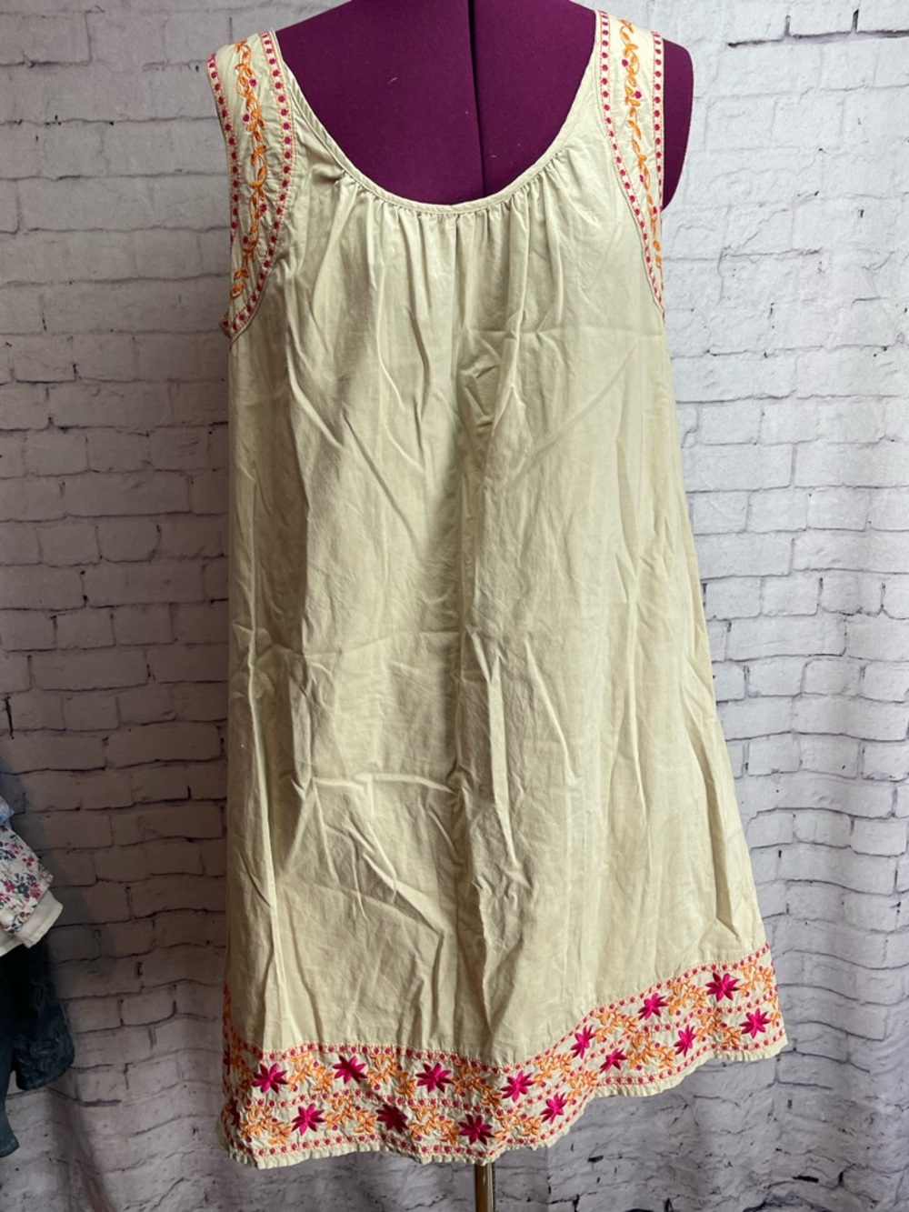 Calypso st barth for Target khaki Embroidered dress size large
